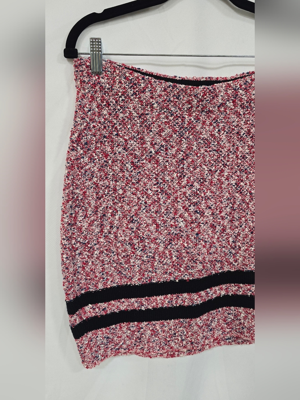 Rag & Bone L Halstead boucle varsity skirt runway tweed, pull up, elastic waist - Picture 3 of 8